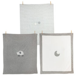 Copertina Culla In Ciniglia Panna/Grigio Luna