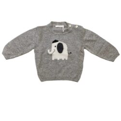 Pullover In Tricot Grigio Elefante