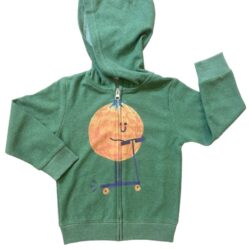 Felpa Zip Arancia Verde