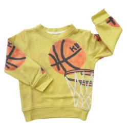 Felpa Girocollo Allover Basket Giallo