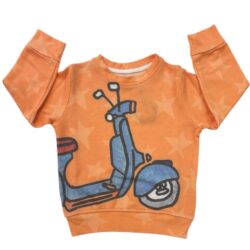 Felpa Girocollo Allover Vespa Arancio