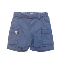 Bermuda Cargo In Denim Delavé