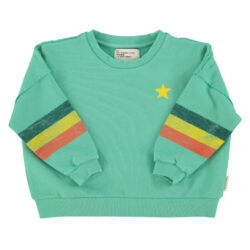 Felpa Verde/Righe Multicolor