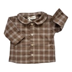 Chemise For Little Boy Nocciola Check