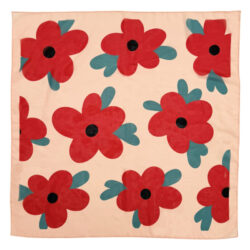 Chiffon Bandana Light Pink Big Flowers
