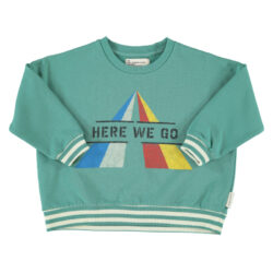 Sweatshirt Green “Here We Go” Print