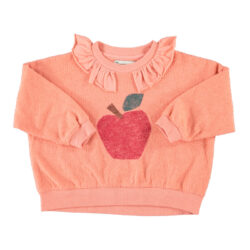 Sweatshirt Collar Pink Apple Print