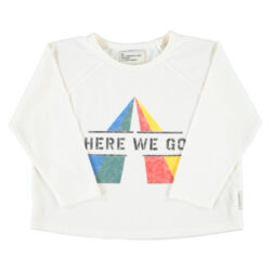Longsleeve T-shirt Ecru “Here We Go” Print