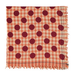 Scarf Orange Checkered Polka Dots