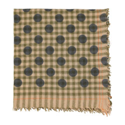 Scarf Green Checkered Polka Dots